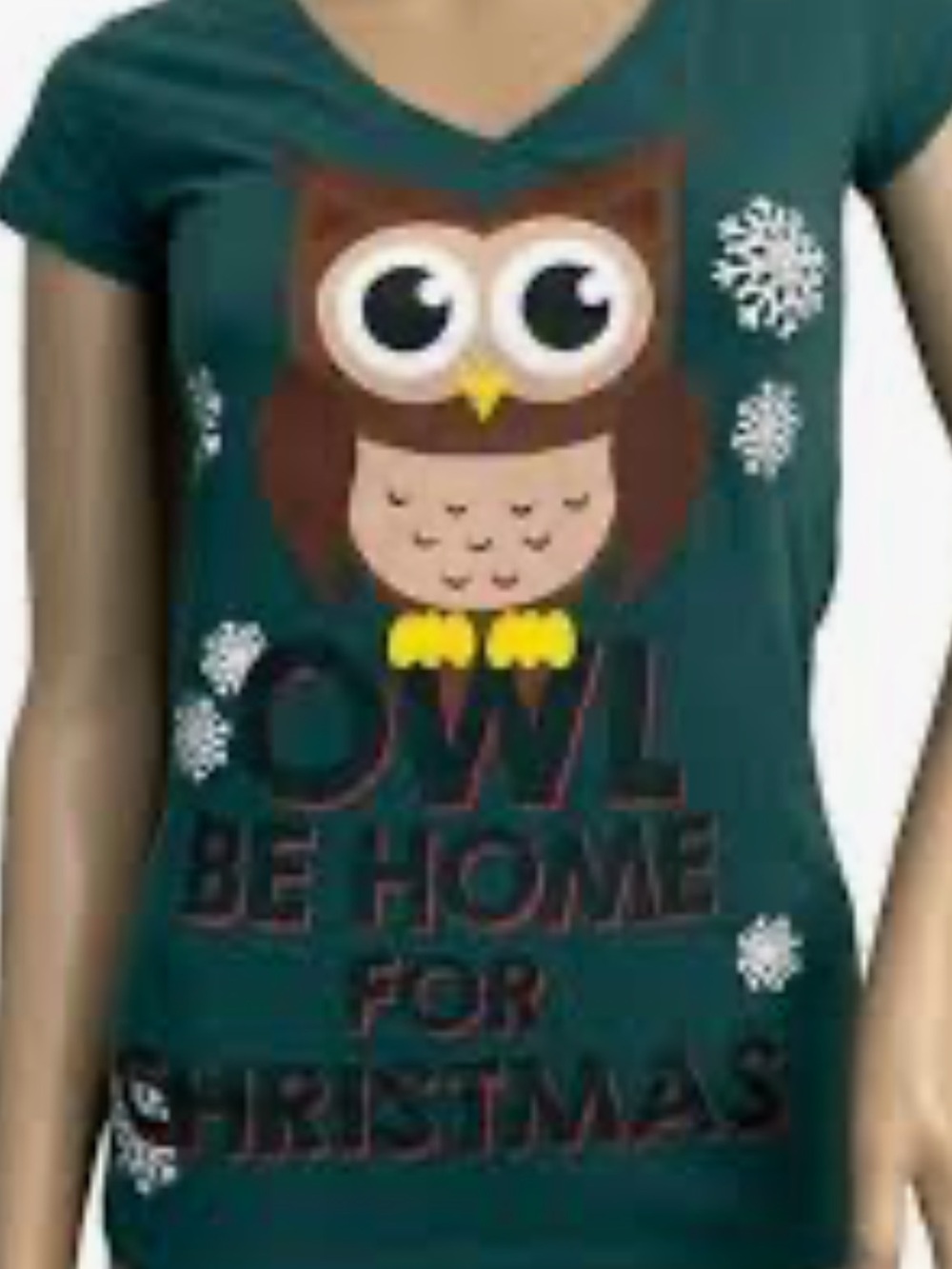 L.O.L. Vintage Teal Owl Holiday Short Sleeve Tee